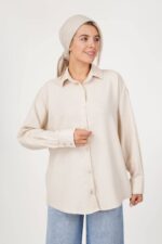 شومیز B3317 لینن پرمیوم رویال قد70 - Image 2
