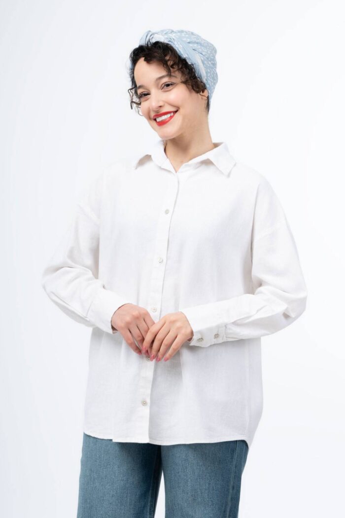 شومیز B3317 لینن پرمیوم رویال قد70 - Image 5
