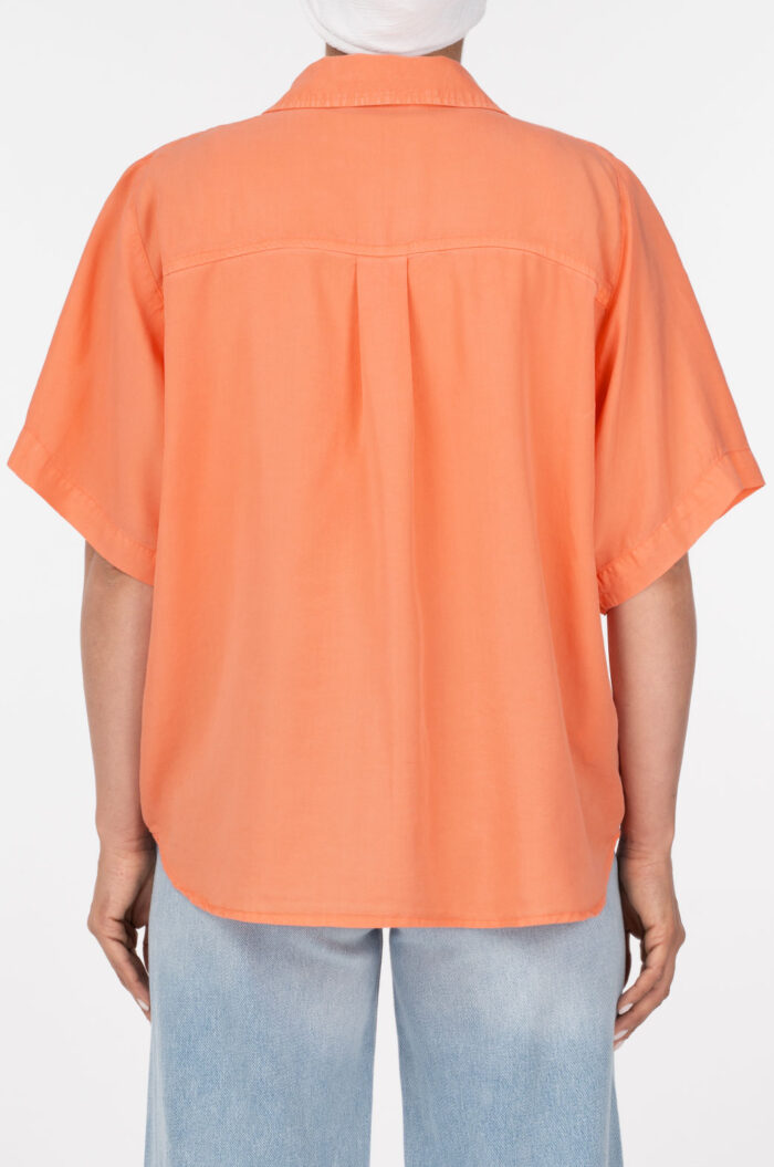 شومیز B3326 سیلک Rexo  رویال - Image 3