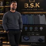 بلوز طرح دار BSK دو نخ A6372